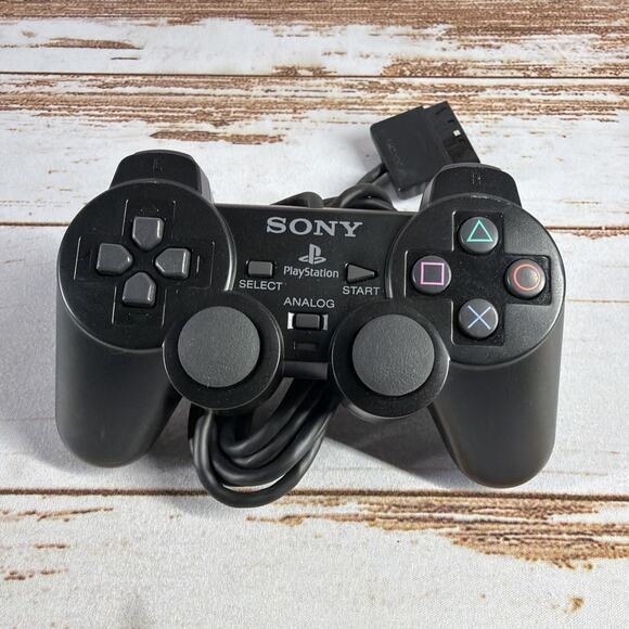 Sony PlayStation 2 PS2 DualShock Controller Black SCPH-10010 OEM - Picture 1 of 6